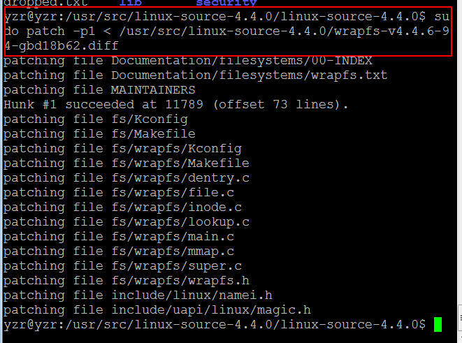 [打补丁到源码树对应位置]
