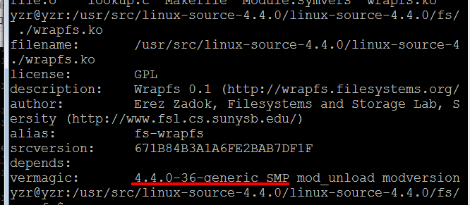 [查看模块信息与当前内核版本匹配]